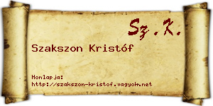 Szakszon Kristóf névjegykártya